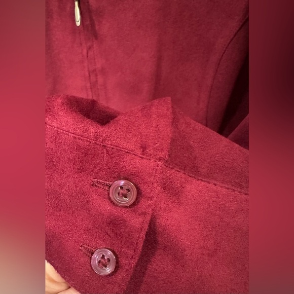 croft & barrow Women’s Blouse Long Sleeve Zip Up Shirt Blouse Burgundy Size M - Picture 7 of 11